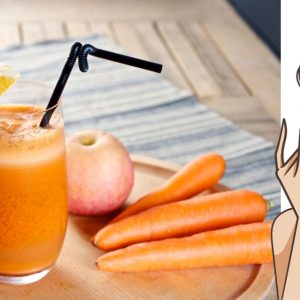 Nước ép táo cà rốt giàu vitamin C và chất chống oxi hoá giúp tăng cường sức khoẻ làn da